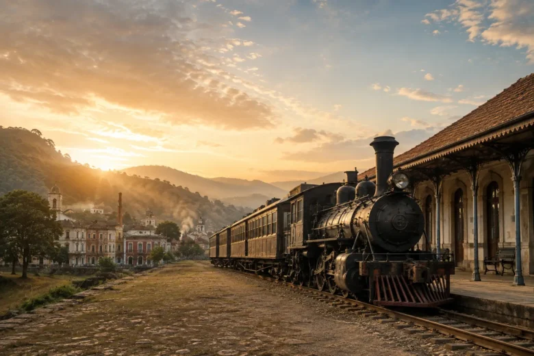 cidade ferroviária histórica da América do Sul ao redor dos trilhos