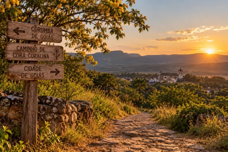 Caminho de Cora Coralina atravessando o Cerrado entre serras e cidades históricas de Goiás